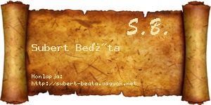 Subert Beáta névjegykártya