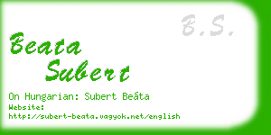 beata subert business card